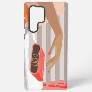 Womens die de wekker in de hand drukken samsung galaxy hoesje