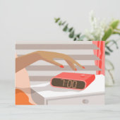 Womens die de wekker in de hand drukken save the date (Staand voorkant)