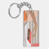 Womens die de wekker in de hand drukken sleutelhanger (Voorkant Links)