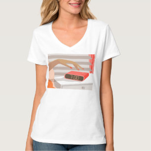 Womens die de wekker in de hand drukken t-shirt