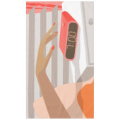 Womens die de wekker in de hand drukken tafelkleed (Voorkant)