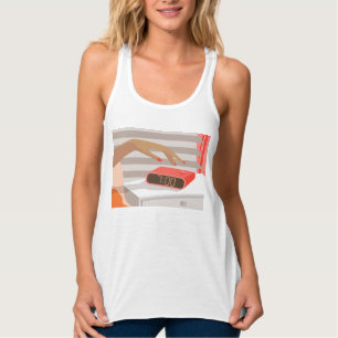Womens die de wekker in de hand drukken tanktop
