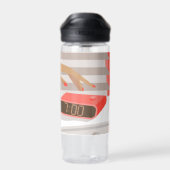 Womens die de wekker in de hand drukken waterfles (Achterkant)