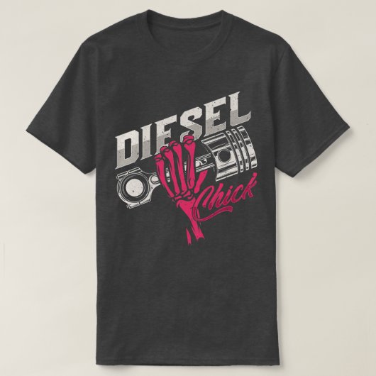 Womens Diesel Chick Trucker Highway Truck Driver A T-shirt (Design voorkant)