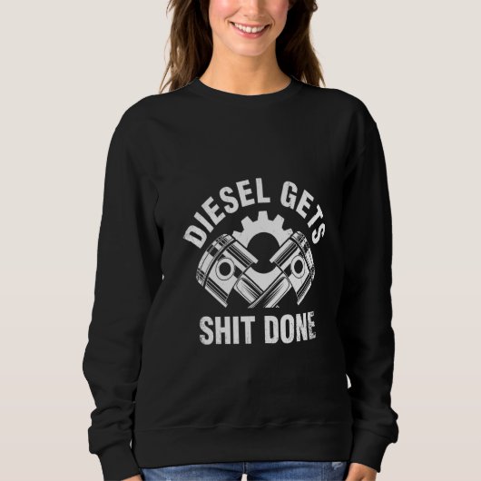 Womens Diesel krijgt stuf gemaakt Funny Truck Mech Trui (Voorkant)