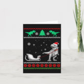 Womens Dinosaur Sleigh Merry Christmas Ugly Christ Kaart (Voorkant)