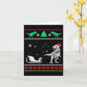 Womens Dinosaur Sleigh Merry Christmas Ugly Christ Kaart (Gele Bloem)