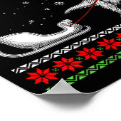 Womens Dinosaur Sleigh Merry Christmas Ugly Christ Poster (Hoek)