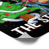 Womens Dinosaur Xmas Lights Funny T-rex Dino Men B Poster (Hoek)