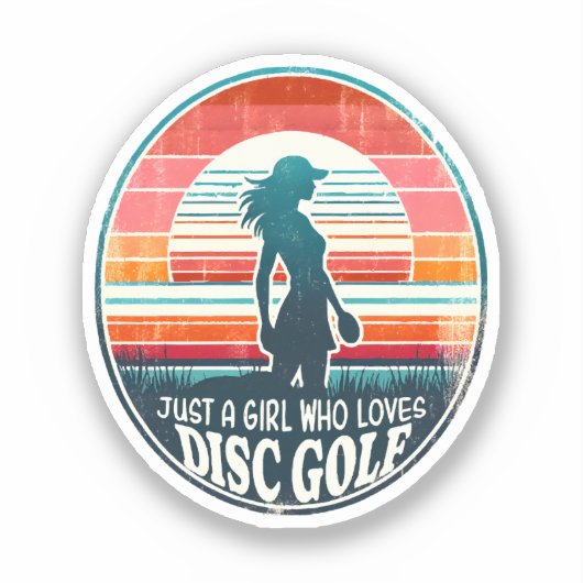 Womens Disc Golf - Frisbee Golf Vrouw Sticker (Voorkant)