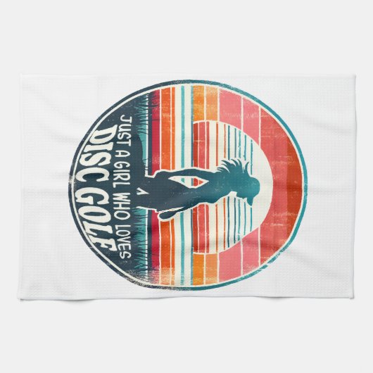 Womens Disc Golf - Frisbee Golf Vrouw Theedoek (Horizontaal)