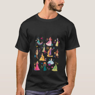 Womens Disney Princess Magical Print V Neck  T-shirt