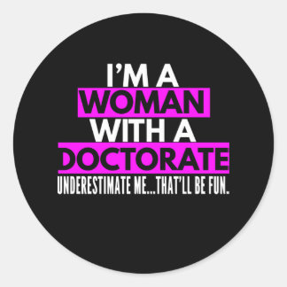 Womens Doctor Gifts for Women Mevrouw PhD Ronde Sticker