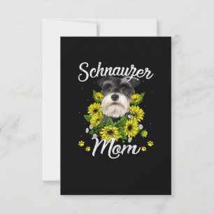 Womens Dog Mom Day Gift Sunflower Schnauzer RSVP Kaartje
