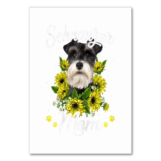 Womens Dog Mors Day Gift Sunflower Schnauzer Kaart (Voorkant)