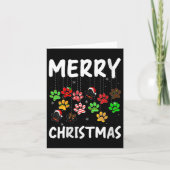 Womens Dog Paw Merry Christmas Pajamas Puppy Dog L Kaart (Voorkant)