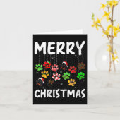 Womens Dog Paw Merry Christmas Pajamas Puppy Dog L Kaart (Gele Bloem)