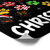 Womens Dog Paw Merry Christmas Pajamas Puppy Dog L Poster (Hoek)