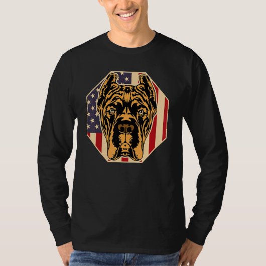 Womens Dog  USA Flag Cane Corso Mom 2 T-shirt (Voorkant)