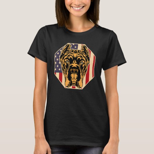 Womens Dog  USA Flag Cane Corso Mom 2 T-shirt (Voorkant)