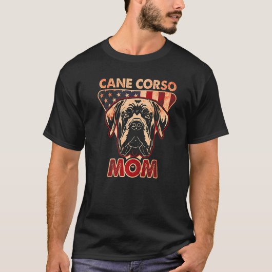 Womens Dog  USA Flag Cane Corso Mom  3 T-shirt (Voorkant)
