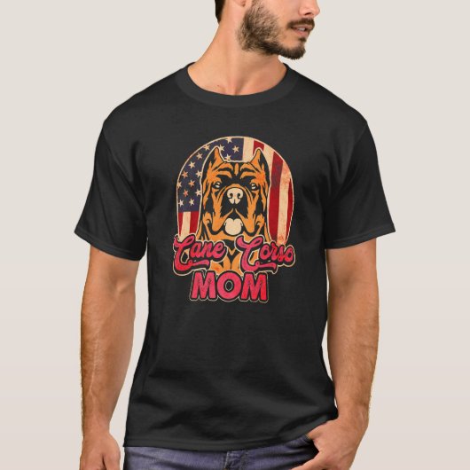 Womens Dog  USA Flag Cane Corso Mom T-shirt (Voorkant)