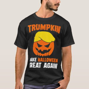 Womens Donald Trump Trumpkin Pumpkin Halloween Cos T-shirt