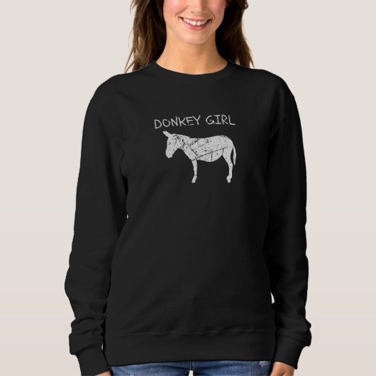Women's Donkey Girl Farm Animal Cute Donkey Trui (Voorkant)