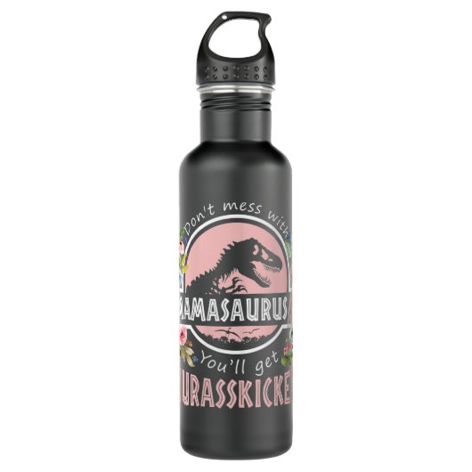 Womens Don't Mess With MamaSaurus T Rex Dinosaur M Waterfles (Voorkant)