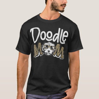 Womens Doodle Ma Leopard Goldendole Moederda T-shirt