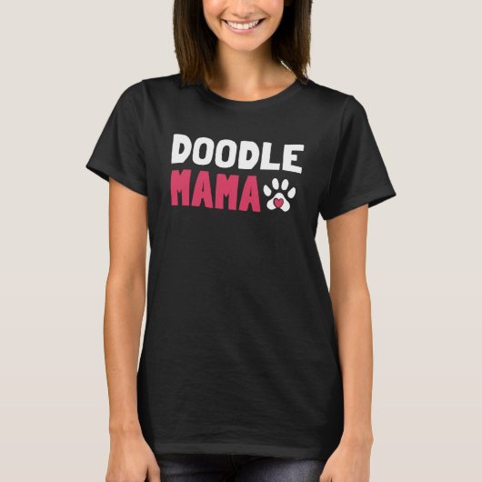Womens Doodle Mama Labradoodle Goldendole T-shirt (Voorkant)