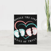 Womens Double The Love New Nana Grandma Of Twins R Kaart (Voorkant)