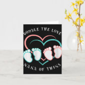 Womens Double The Love New Nana Grandma Of Twins R Kaart (Gele Bloem)