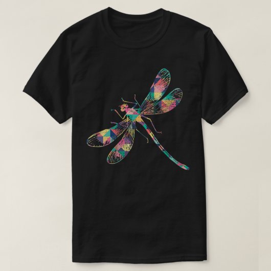 Womens Dragonfly Abstracte Kleur Zomer Zwerm Nymph T-shirt (Design voorkant)