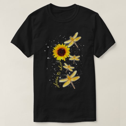 Womens Dragonfly Sunflower Teacher Growth Mindset T-shirt (Design voorkant)