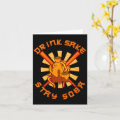 Womens Drink Sake Stay Soba Funny Japanese Foodie  Kaart (Gele Bloem)