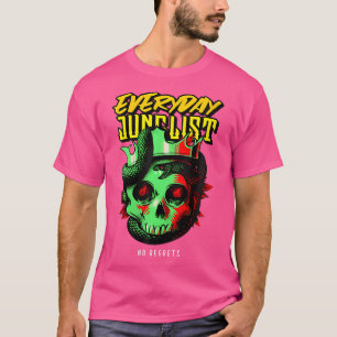 Womens Drum N Bass Music Liquid Skull Oerwoud EDM  T-shirt