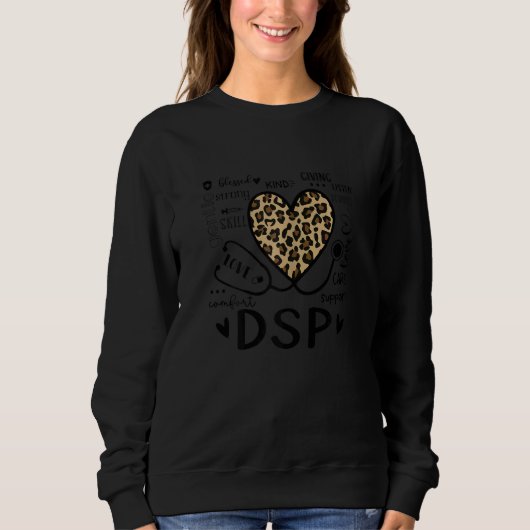 Womens DSP  Leopard Heart Nurse  Nursing Trui (Voorkant)
