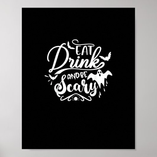 Womens Eat Drink And Be Scary Halloween Modern Poster (Voorkant)