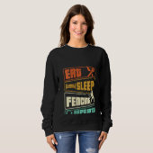 Womens Eat Sleep Fencing Herhaling Sword Saber Epe Trui (Voorkant volledig)
