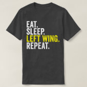 Womens Eat Sleep left Wing Herhaal Funny Rugby Win T-shirt (Design voorkant)