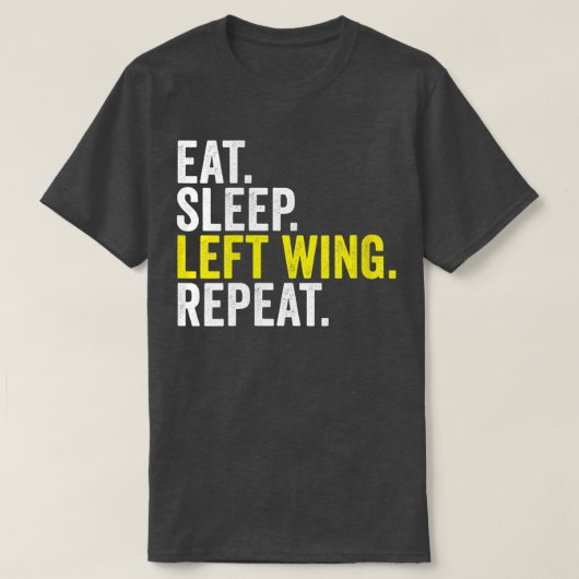 Womens Eat Sleep left Wing Herhaal Funny Rugby Win T-shirt (Design voorkant)