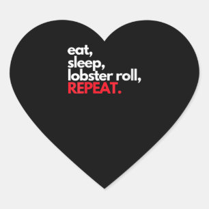 Womens Eat Sleep Lobster Roll Herhalen Maine Lobst Hart Sticker