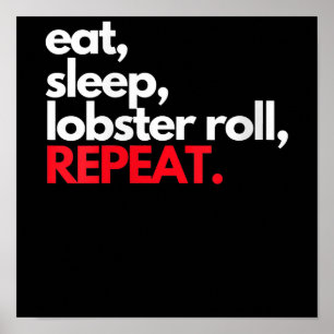 Womens Eat Sleep Lobster Roll Herhalen Maine Lobst Poster