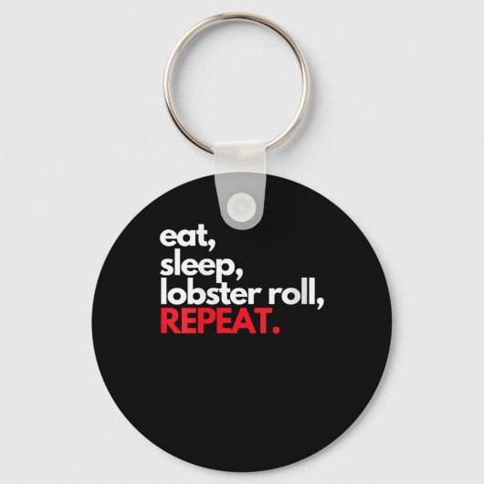 Womens Eat Sleep Lobster Roll Herhalen Maine Lobst Sleutelhanger (Voorkant)
