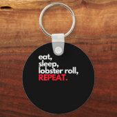 Womens Eat Sleep Lobster Roll Herhalen Maine Lobst Sleutelhanger (Voorkant)
