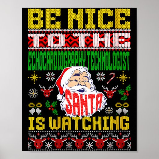 Womens Echocardiography Tech Christmas Ugly Sweate Poster (Voorkant)