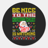 Womens Echocardiography Tech Christmas Ugly Sweate Ronde Sticker (Voorkant)