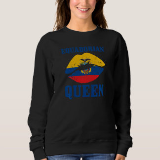 Womens Ecuadorian Queen Ecuador Flag Pride Vintage Trui