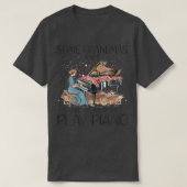 Womens een echte oma die piano speelt t-shirt (Design voorkant)